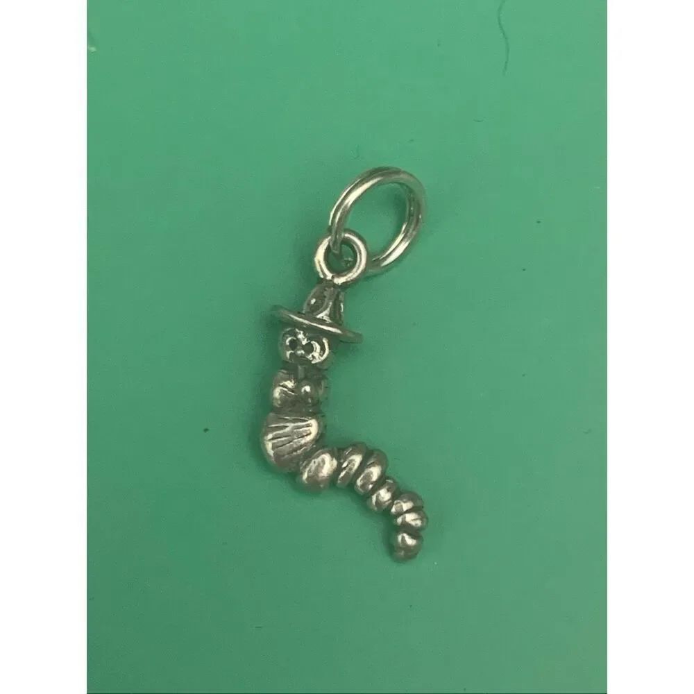 .925 Garden Worm Sterling Silver Jewelry Charm #plants #gardner